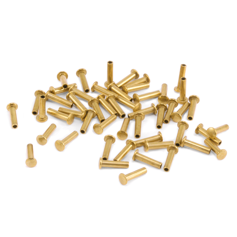 Rivets, Findings & Stringing Brass Hollow 1/16" Rivets 1/4" Long